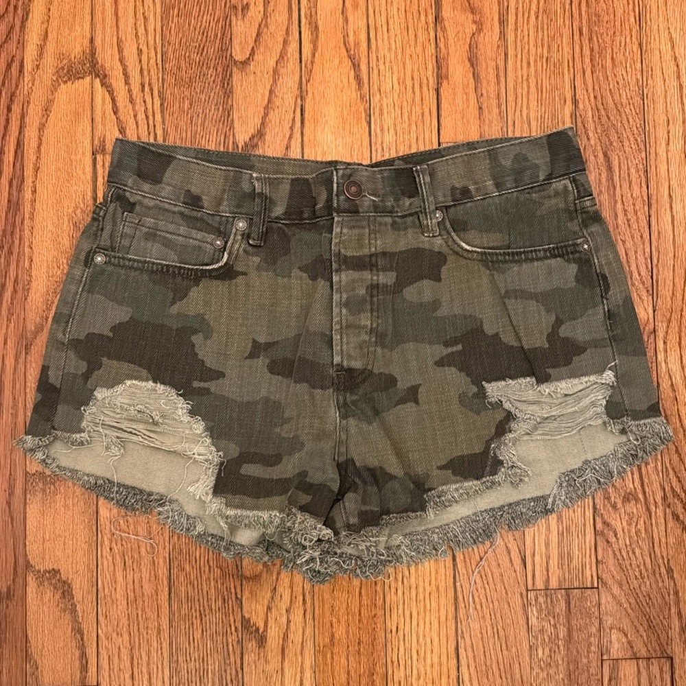 We The Free Camo Jean Shorts